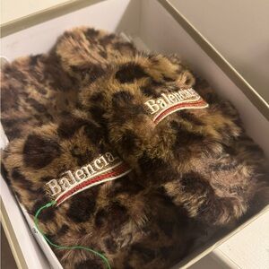 Balenciaga Brown Leopard Print Fur Slippers From StockX